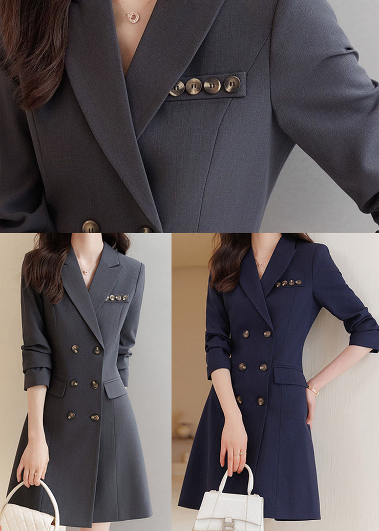 Formal Navy Silm Fit Work Dress Double Breast Spring