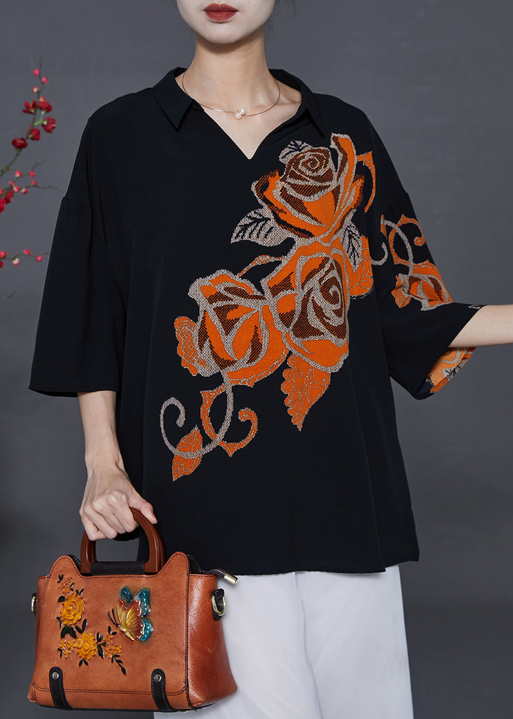 French Black Embroideried Oversized Cotton Tanks Summer