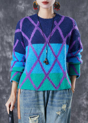 French Colorblock Oversized Thick Knit Sweaters Winter