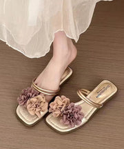 French Gold Flower Comfortable Slide Sandals Summer 2025