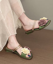 French Gold Flower Comfortable Slide Sandals Summer 2025