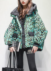 French Green Hooded Pockets Print Canada Goose Jacket Winter