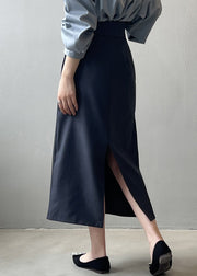 French Grey High Waist Slim Fit Skirts Fall