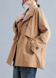 French Khaki Oversized Cotton Trench Coats Spring