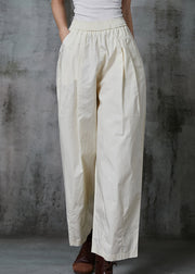 French Milk White Oversized Cotton Harem Pants Trousers Summer