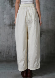 French Milk White Oversized Cotton Harem Pants Trousers Summer