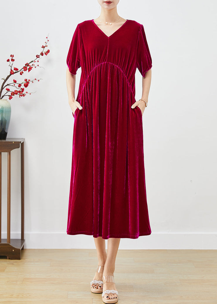 French Mulberry Oversized Silk Velour Maxi Dress Fall