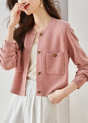 French Pink Cozy Cable Knit Cardigan Spring