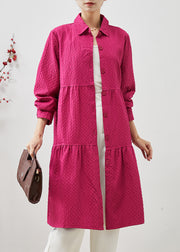 French Rose Patchwork Wrinkled Cotton Dress Spring