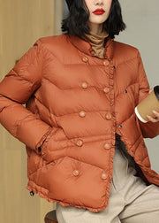 French Rust Stand Collar Patchwork Duck Down Down Coats Winter