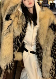 French Yellow Leather And Fur Coats Spring