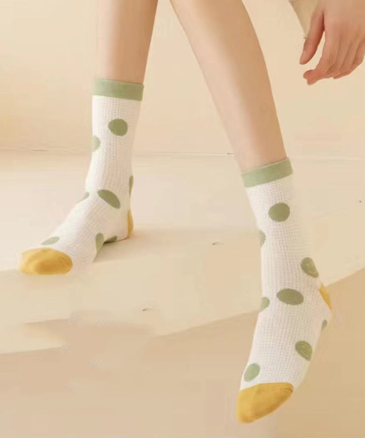 Fresh Jacquard Hollow Breathable Mid Calf Socks