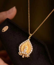 Gold Sterling Silver Overgild Zircon Pendant Necklace