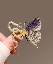 Gradient Color Copper Overgild Golden Snake Butterfly Brooches