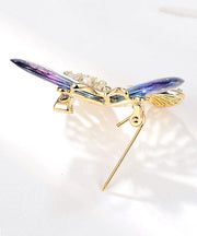 Gradient Color Purple Copper Zircon Resin Butterfly Brooches