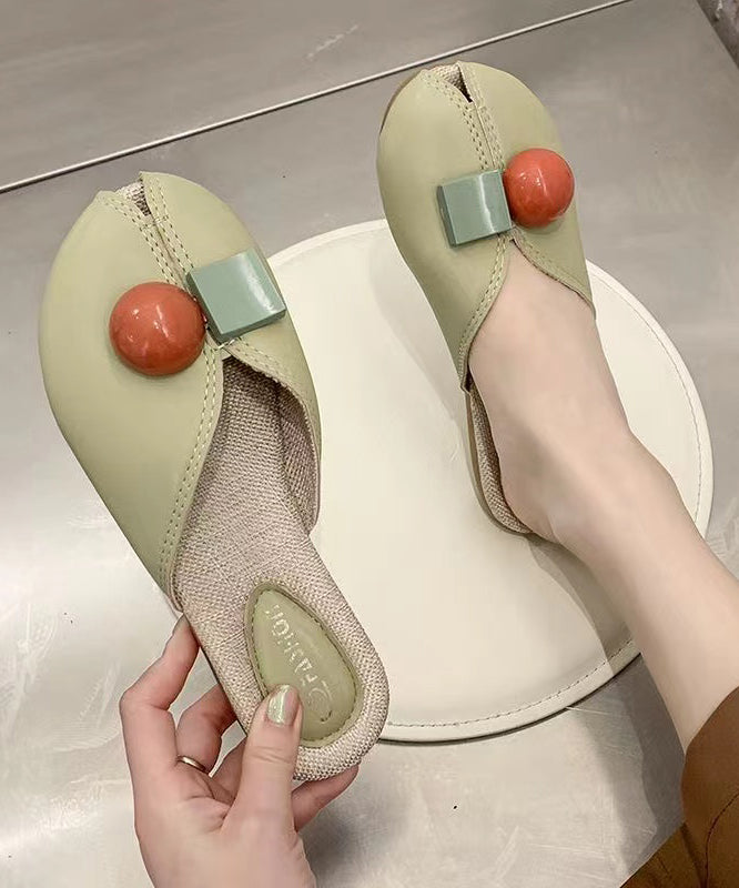Green Casual Versatile Soft Splicing Slide Sandals