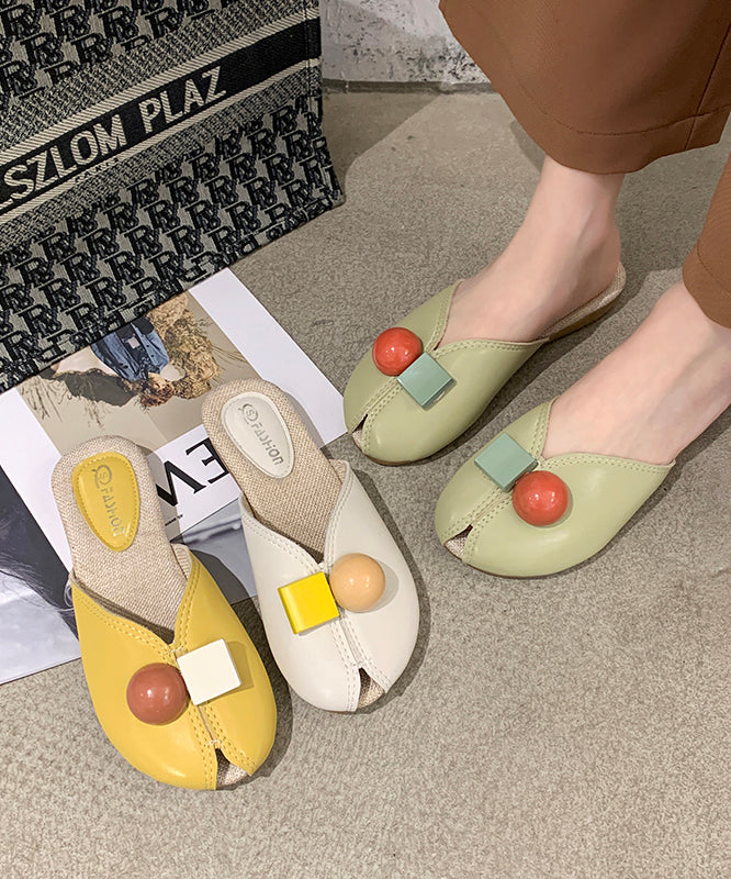 Green Casual Versatile Soft Splicing Slide Sandals