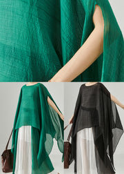 Green Oversized Chiffon Long Smock Asymmetrical Summer