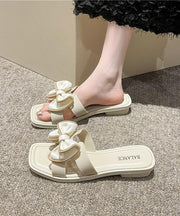 Green Stylish Bow Splicing Slide Sandals Peep Toe