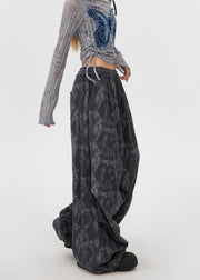 Grey Tie Dye Corduroy Pants Oversized Spring