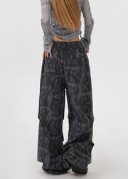 Grey Tie Dye Corduroy Pants Oversized Spring