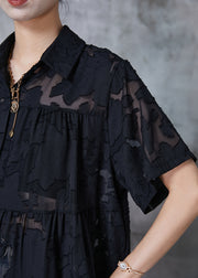 Handmade Black Oversized Chiffon Shirt Top Summer