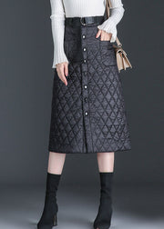 Handmade Black Patchwork Fine Cotton Filled Skirts Winter