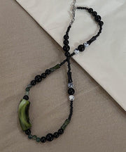 Handmade Blue Bamboo Joint Beading Gratuated Bead Necklace