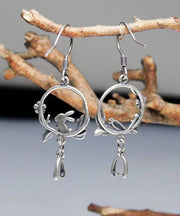 Handmade Boho Little Rabbit Carrot Silver Drop Earrings