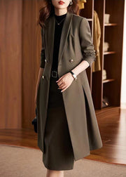 Handmade Brown Double Breast Cotton Trench Coats Spring