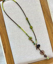 Handmade Colorblock Beading Pendant Necklace
