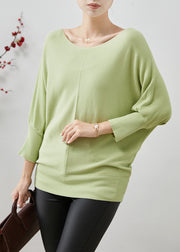 Handmade Fruit Green Oversized Knit Shirt Tops Spring