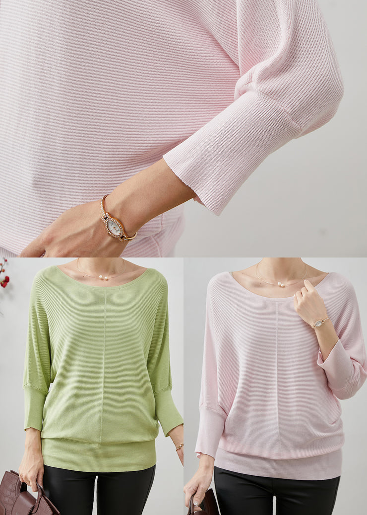 Handmade Fruit Green Oversized Knit Shirt Tops Spring