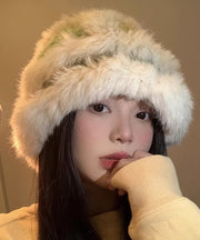 Handmade Gradient Furry Knit Warmth Bucket Hat