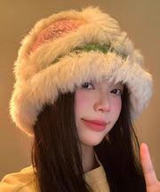 Handmade Gradient Furry Knit Warmth Bucket Hat