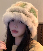 Handmade Gradient Furry Knit Warmth Bucket Hat