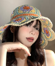 Handmade Hollowed Out Flower Shaped Large Brim Sun Hat