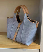 Handmade Khaki Durable Faux Leather Tote Handbag