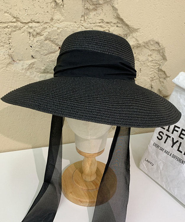 Handmade Khaki Versatile Big Brim Straw Woven Sun Hat