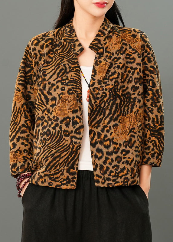 Handmade Leopard Print Cozy Coats Spring