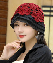 Handmade Mulberry Lace Patchwork Knit Bonnie Hat