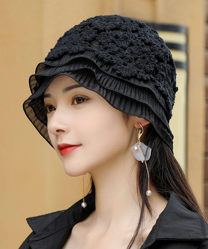 Handmade Mulberry Lace Patchwork Knit Bonnie Hat