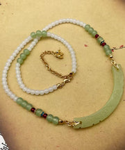 Handmade Original Design Patchwork Jade Necklace