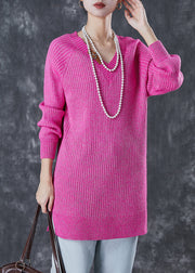 Handmade Rose V Neck Silm Fit Knit Dress Winter