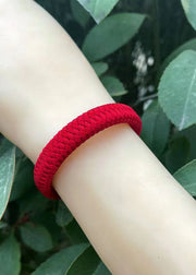 Handwoven Pure Red Dragon Scale Patterned Koi Bracelet