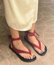 Holiday Style White Faux Leather Chic Splicing Thong Sandals