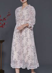 Italian Apricot Ruffled Sequins Tulle Maxi Dress Spring