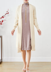 Italian Beige Oversized Warm Knit Cardigan Winter