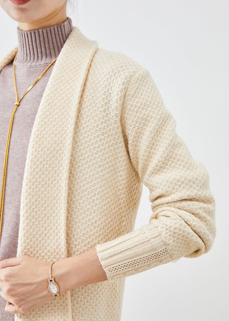 Italian Beige Oversized Warm Knit Cardigan Winter