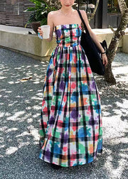 Italian Graffiti Bustier Wrinkled Long Dress Sleeveless